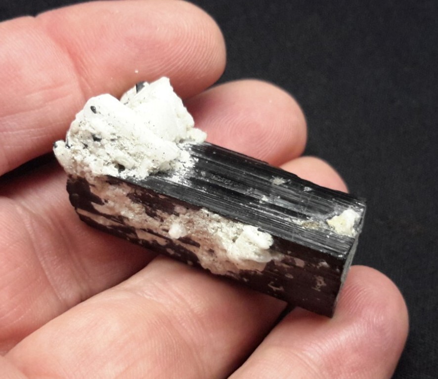 40mm BLACK TOURMALINE with QUARTZ from Stak Bala, Pakistan