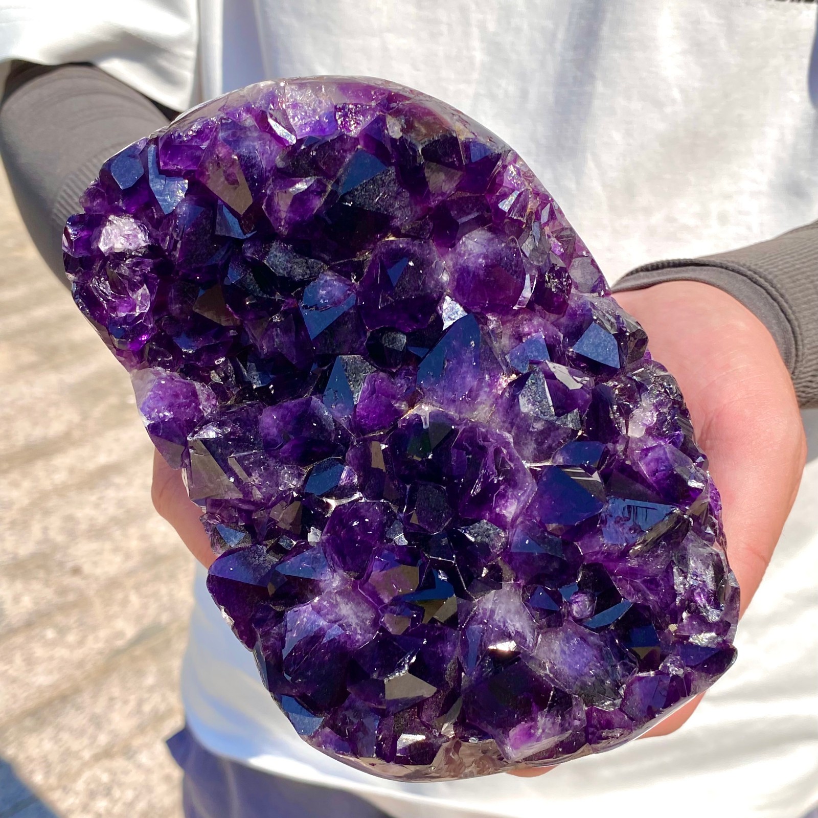 3.74LB Large Natural Amethyst geode quartz cluster crystal specimen Healing.