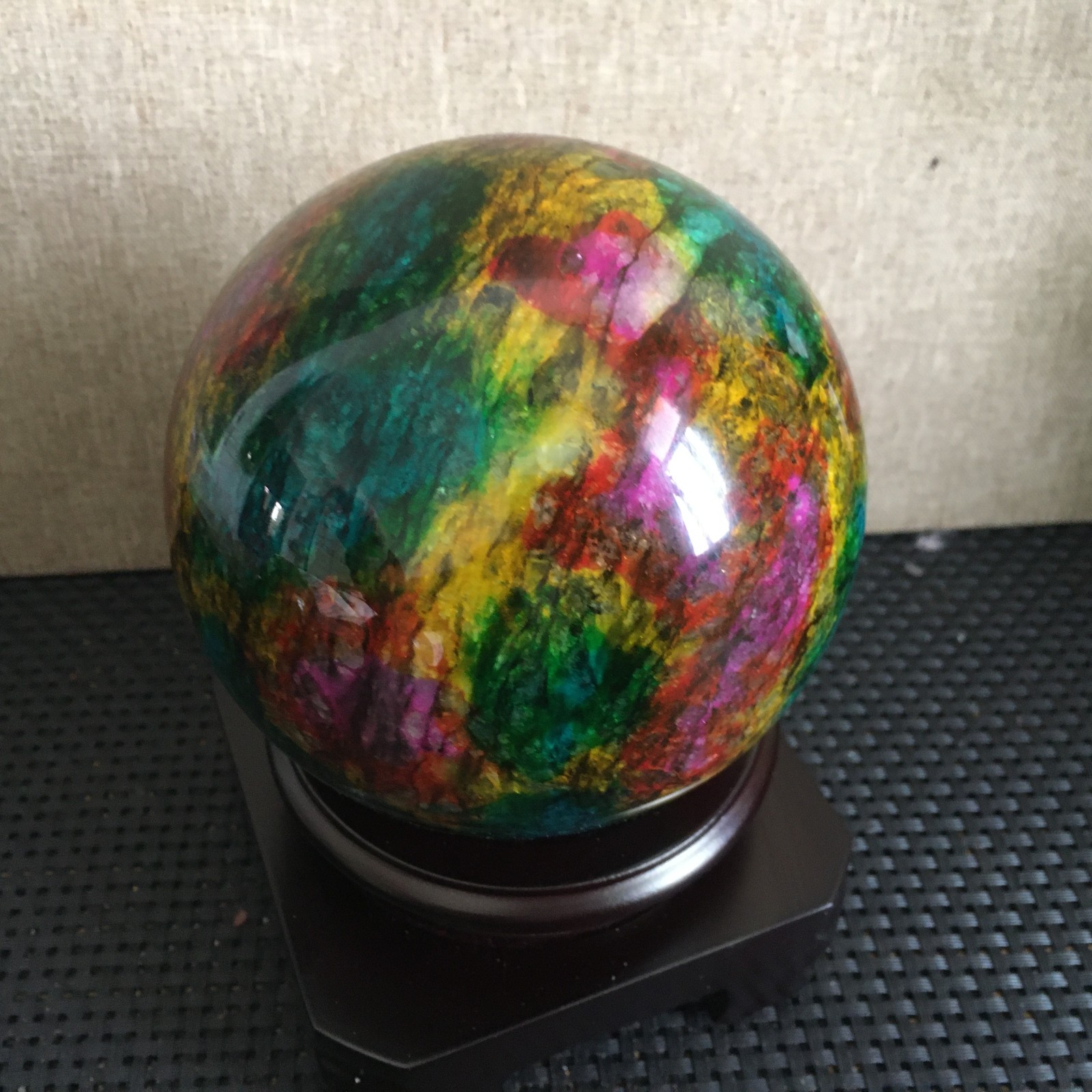 1476g “Seven Colors Jade” crystal sphere specimen -Taiwan China