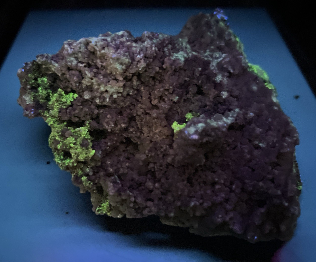 Smithsonite on Sphalerite with UV Calcite Ojuela Mine, Mexico. 1 LB. 13.7 oz