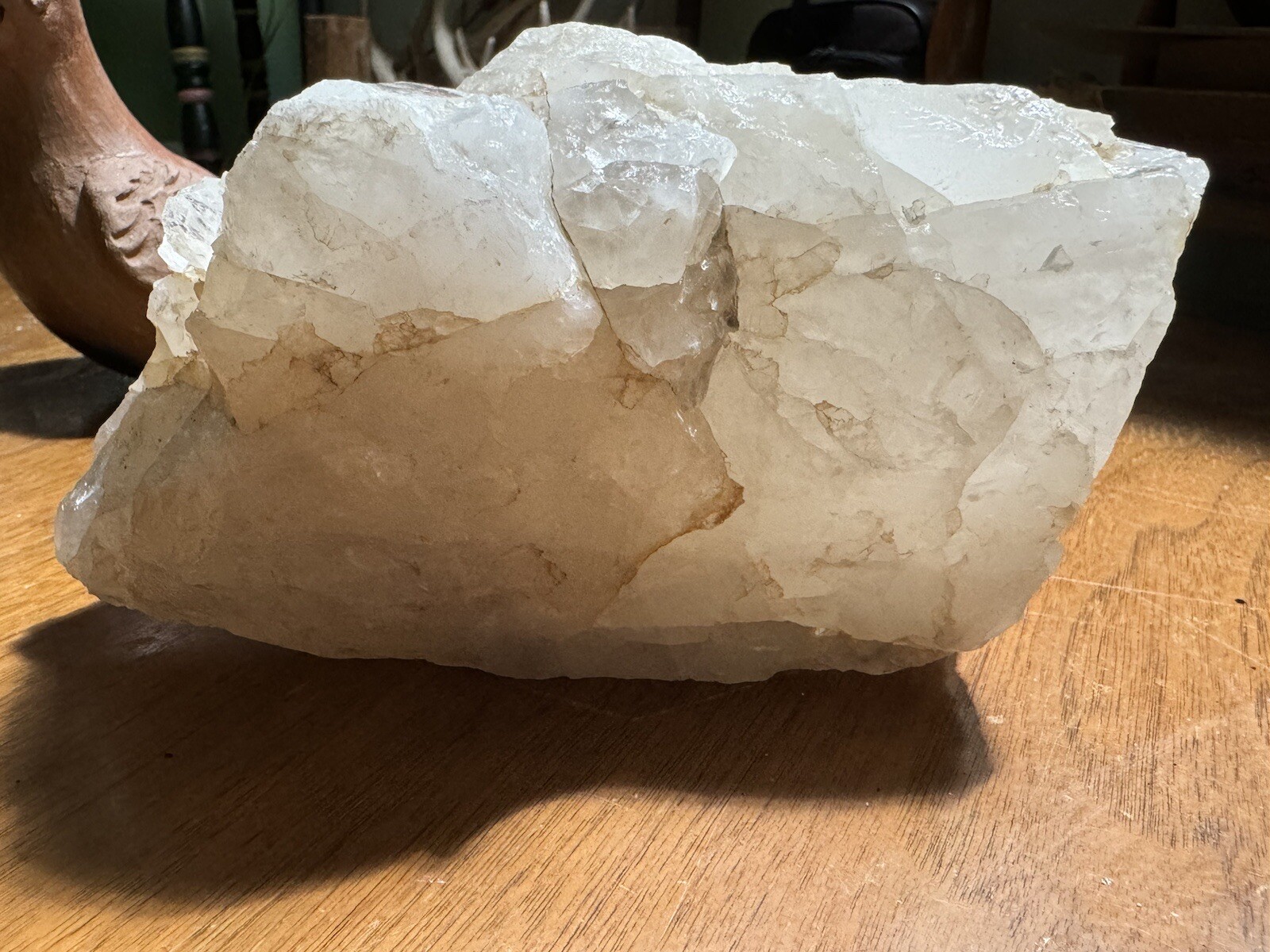 6.6lb Clear Smoky Quartz Crystal Cluster Rainbow Luminescent Rough Specimen