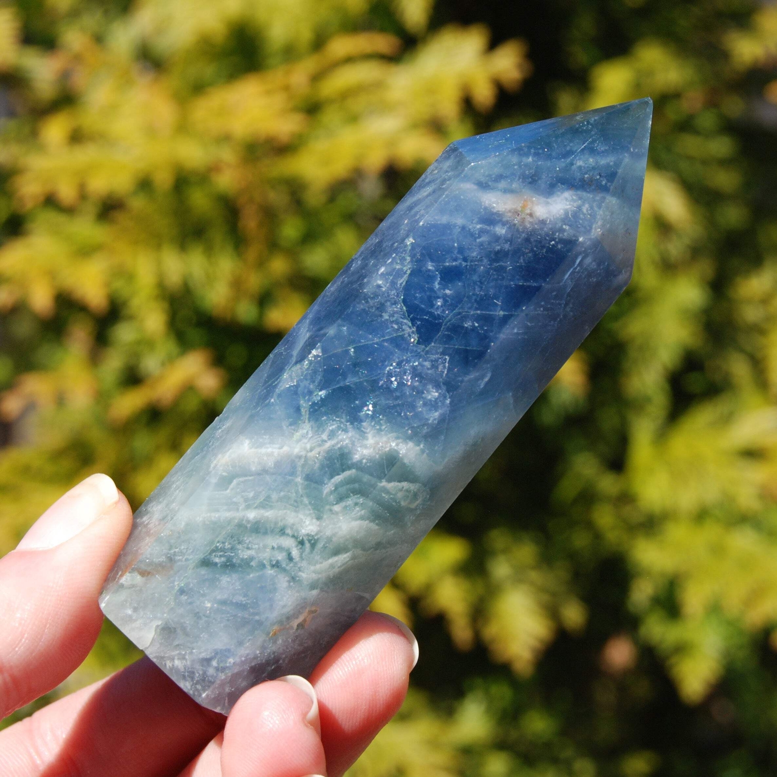 3.75in 159g Blue Fluorite Crystal Tower