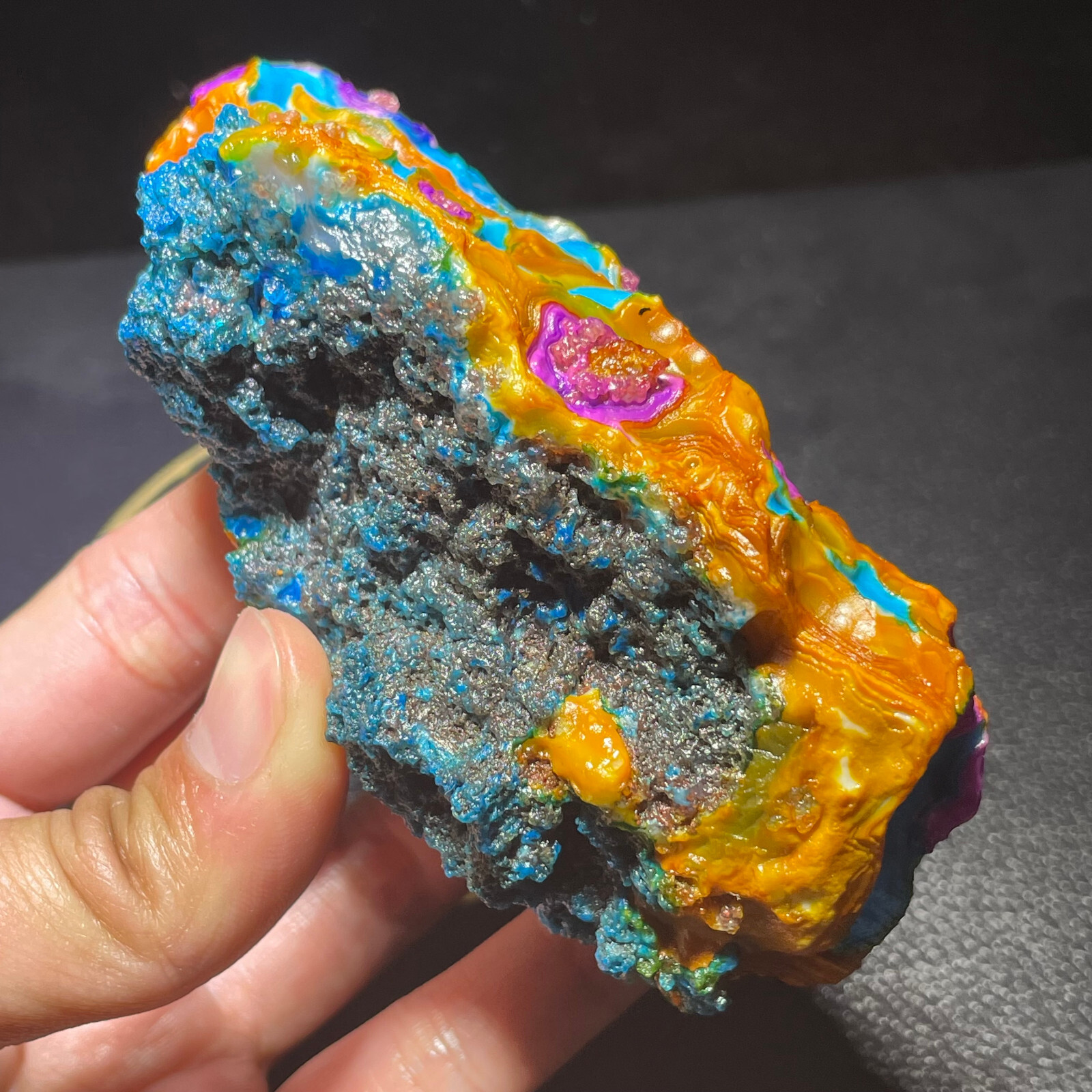310g Natural Calcified Agate Eye Crystal Unique Mineral Specimen Perfect Gift