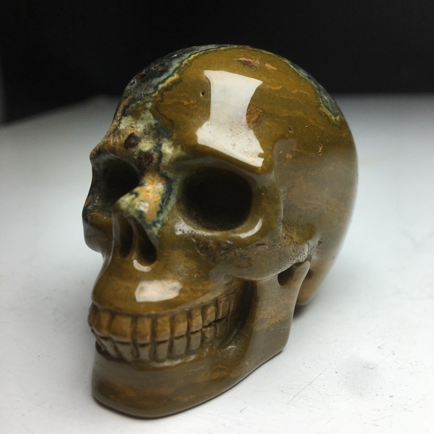 2.0″Natural Crystal Mineral Specimen.Ocean Jasper.Hand-carved SKULL.Statue.CH