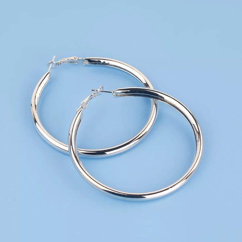 Women’s Fashion Jewelry Gold Or Silver Large THICK 4″ 100mm Hoop Earrings
