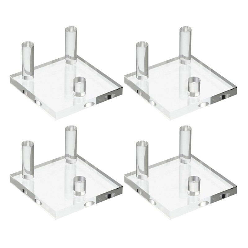 Pack of 4 Acrylic Stands for Displaying Small Books and Glass Art Geodes Holder