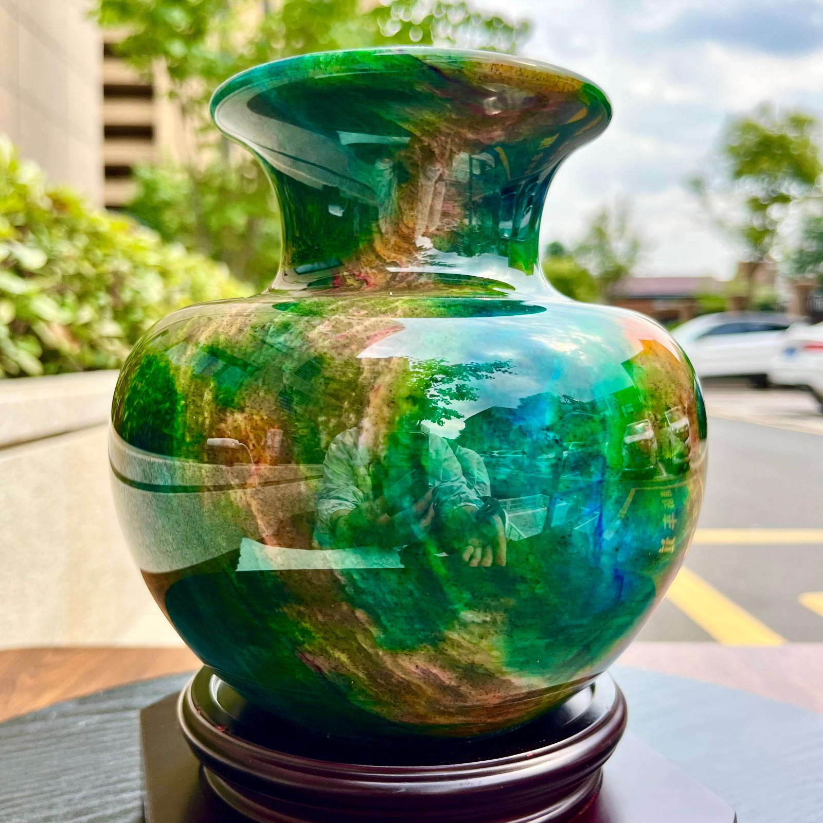 3.78LB Natural “Seven Colors Jade” vase specimen -Taiwan China