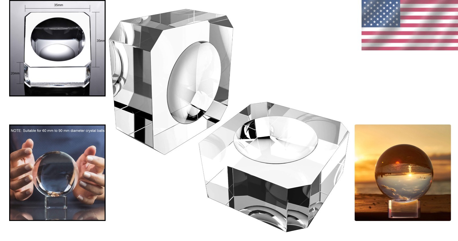 Clear Glass Sphere Holders – Perfect Display Stands for Crystals & Marbles