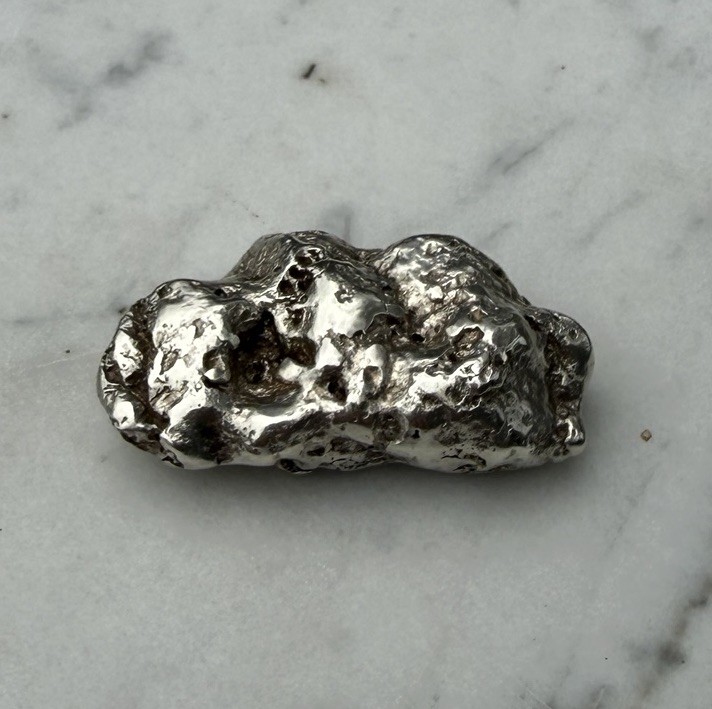 35.7 G. Seller Made Sculpted .900 Fine Silver Nugget Native Silver Replica 1 OZT