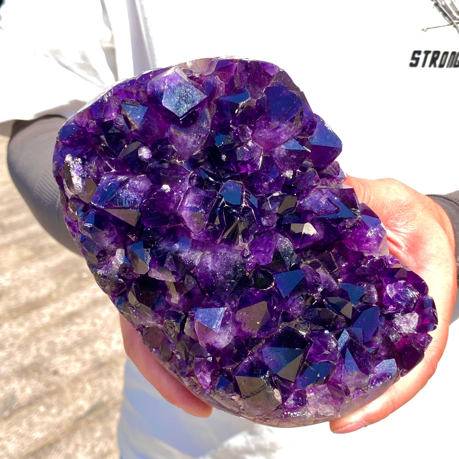 3.74LB Large Natural Amethyst geode quartz cluster crystal specimen Healing.