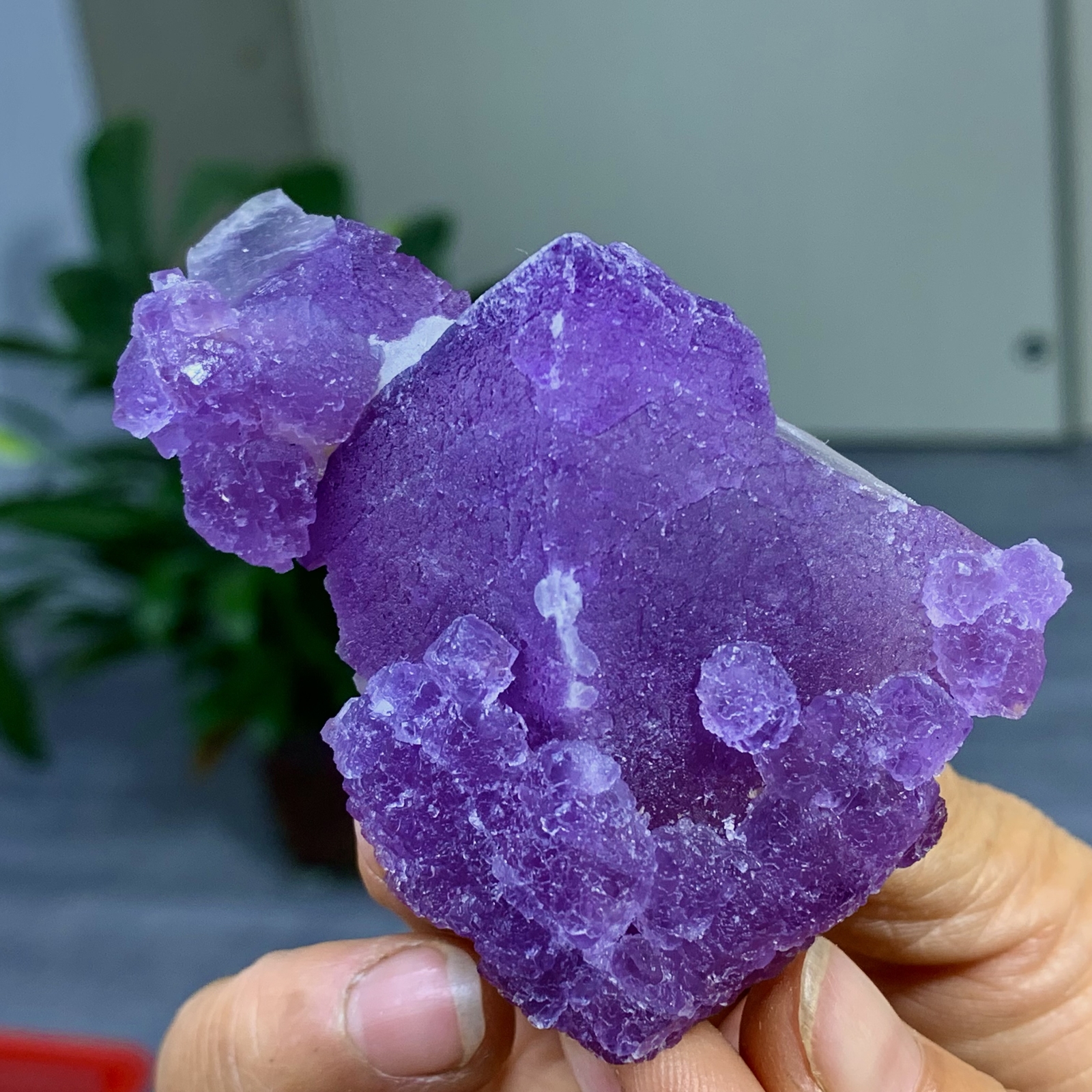 129G Rare transparent purple cubic fluorite mineral crystal sample/China