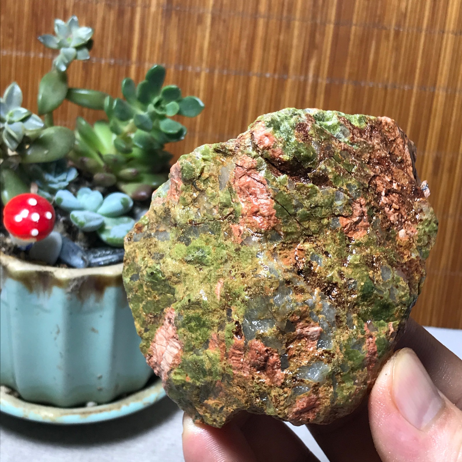 235g Natural Unakite Crystal gemstone Rough Mineral Specimen healing A6361