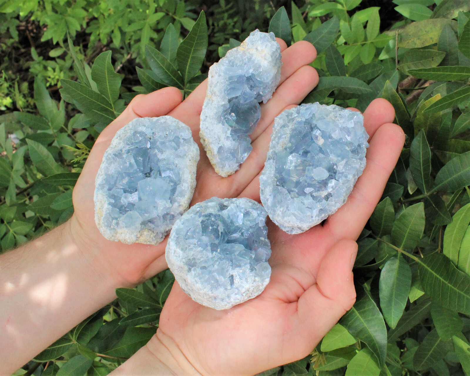 Celestite Cluster 4 – 7 oz: Natural Blue ‘AAA’ Grade Specimens from Madagascar