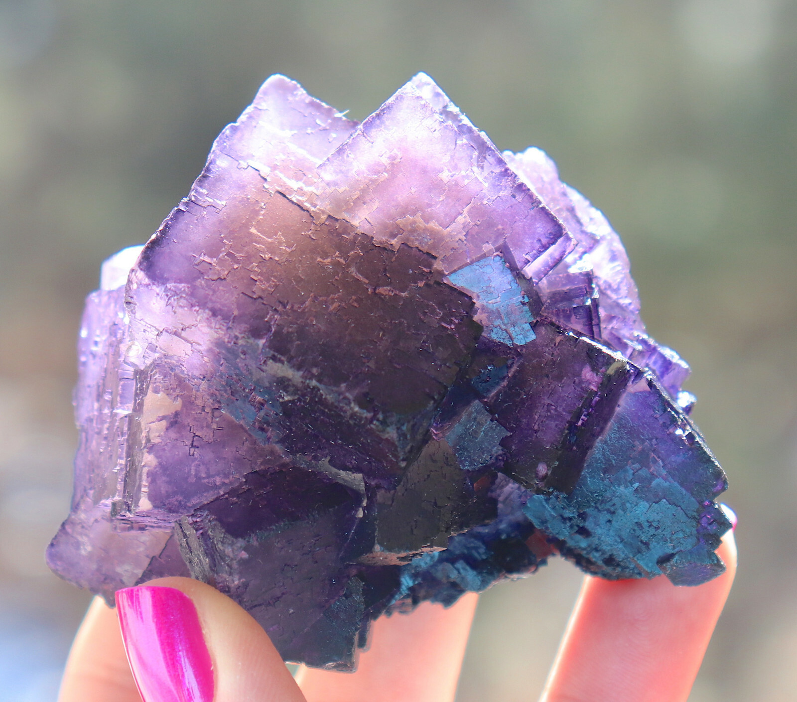 Purple Fluorite Super Brilliance Staircase Formation Mexico 7.0 Cms LQQK