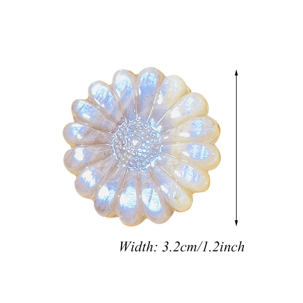 Natural Moonstone Quartz Hand Carved Sunflower Reiki Healing Crystal Craft 5pcs