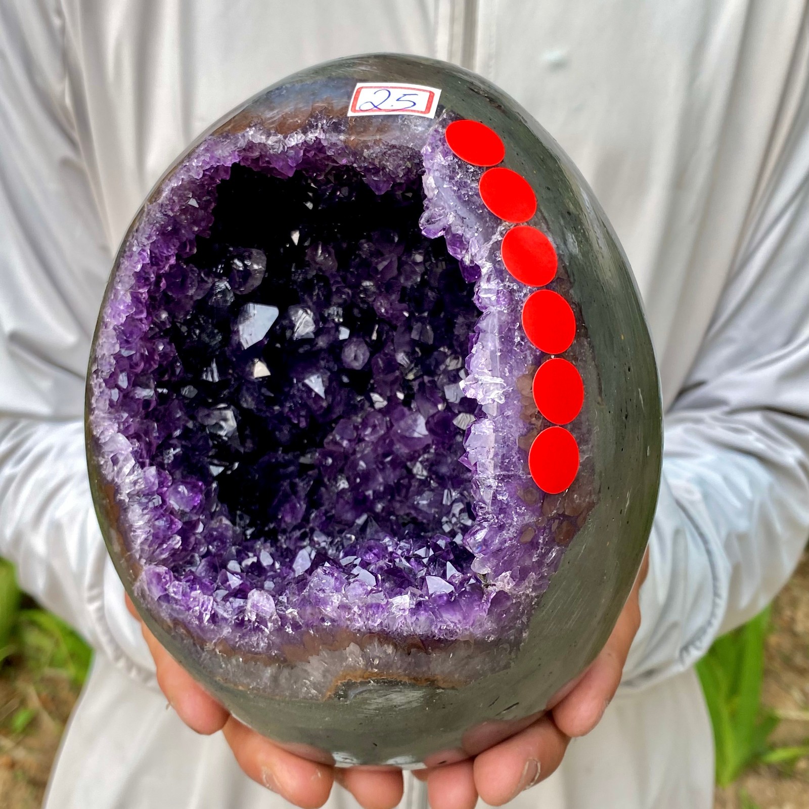 5.48LB Natural amethyst Dinosaur egg Quartz Crystal specimen healing