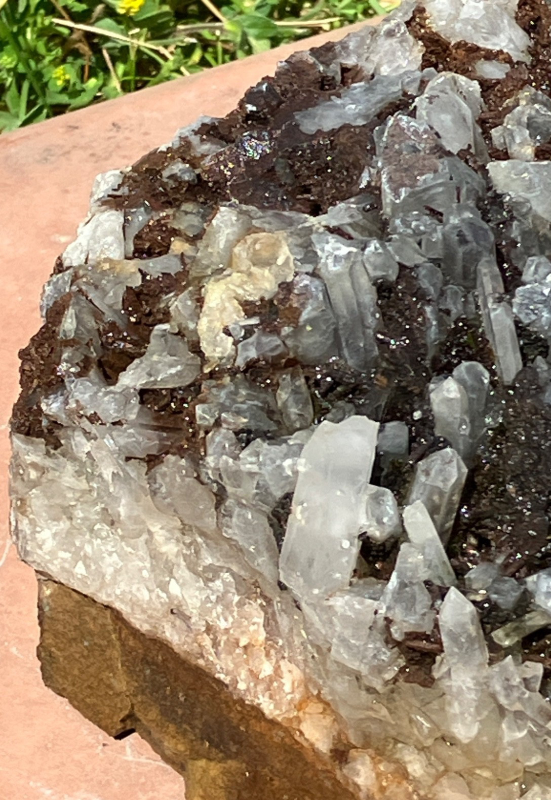 Quartz with Sphalerite & Hematite Crystal Cluster Cabinet Specimen – 4 lbs 9 oz