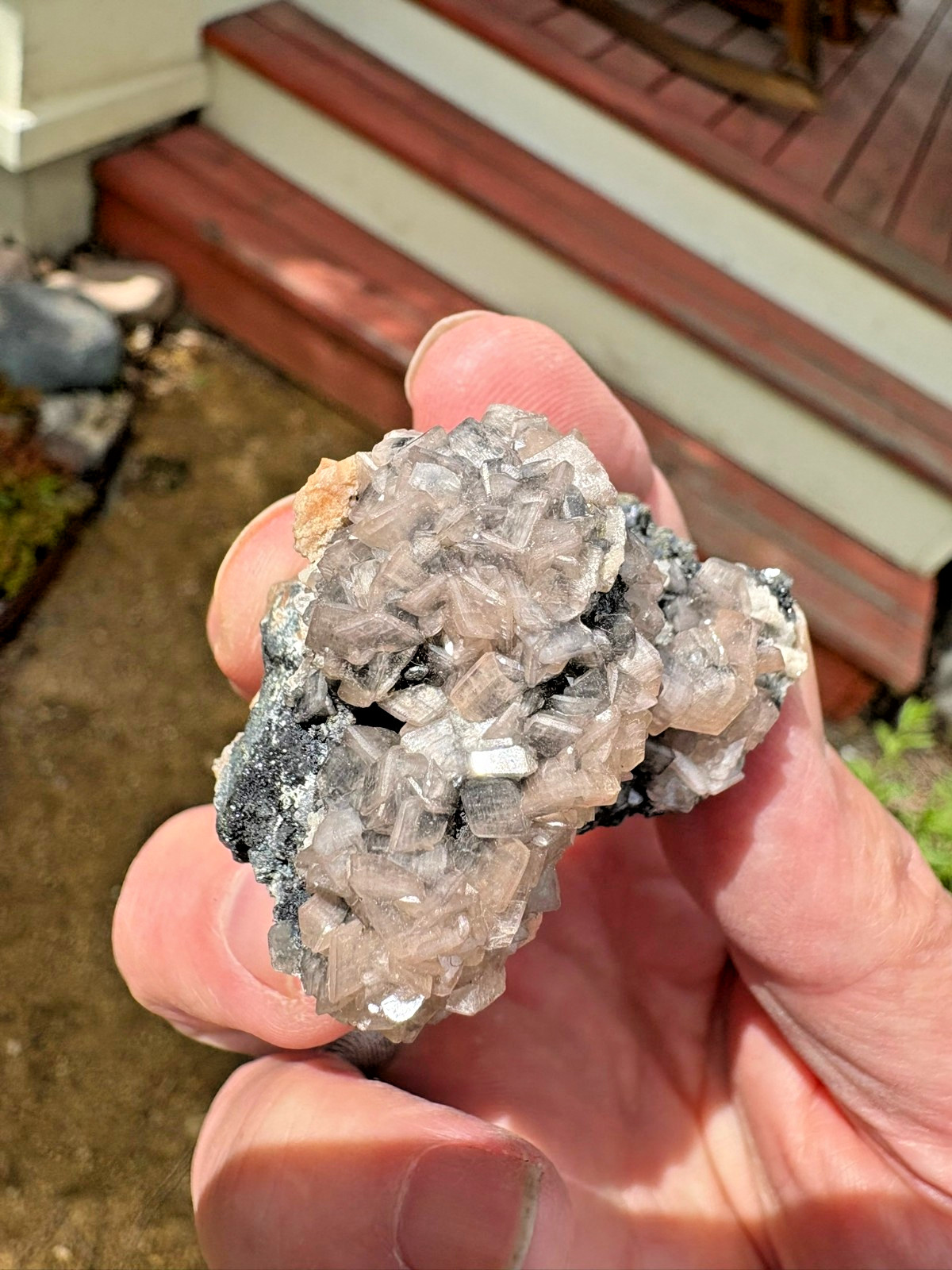 Smithsonite on Tennantite, “cobaltoan”, Tsumeb, Namibia