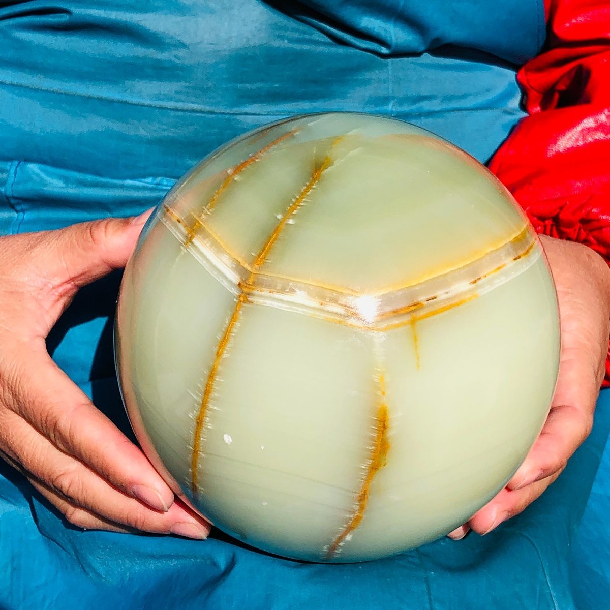 11.35LB Natural Afghan Jade Chakra Quartz Sphere healing ball Specimen 3297
