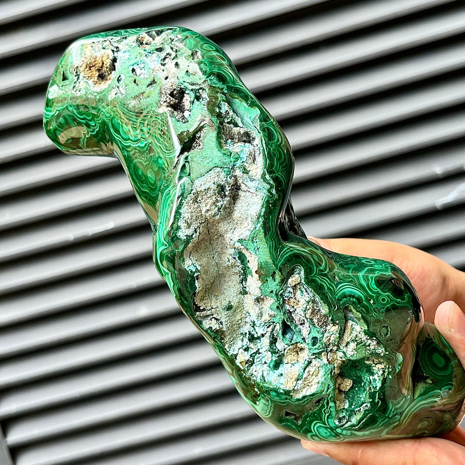 Malachite Polished Stone Natural Green Crystal Gemstone Home Office Art 6.6 lb