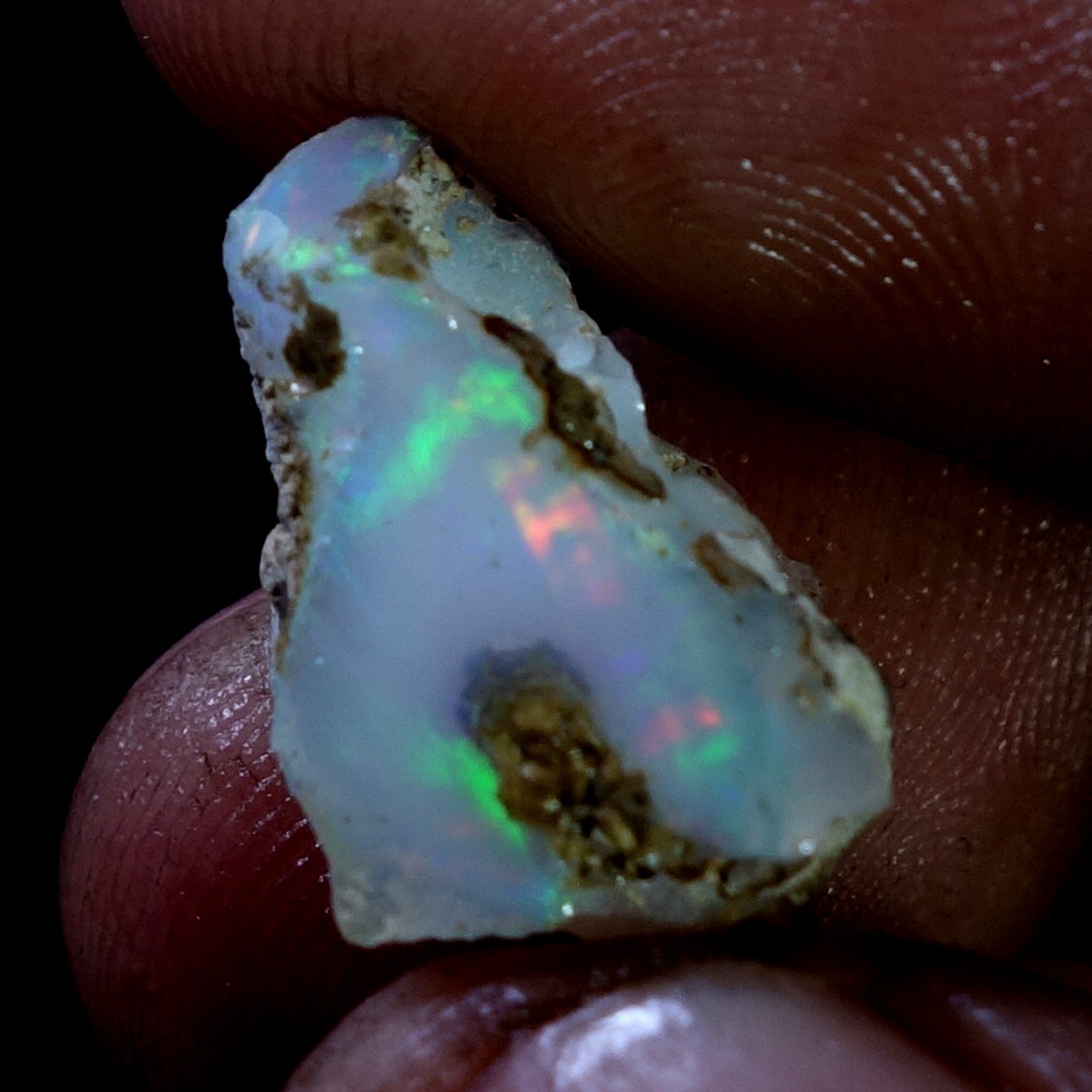 AA+ Ethiopian Dry Opal Rough Entreated Welo Opal Multi Fire Color Flash 07.70Cts