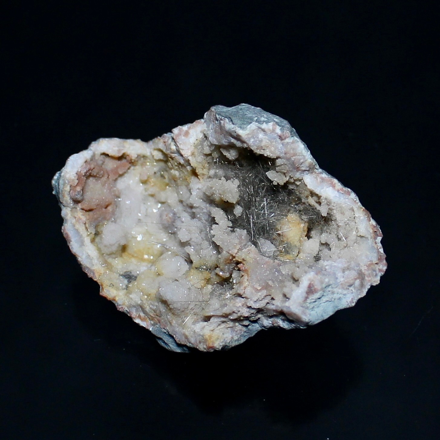 MILLERITE. Hwy. 27 road cut, Halls Gap, Lincoln Co. Kentucky. #5002