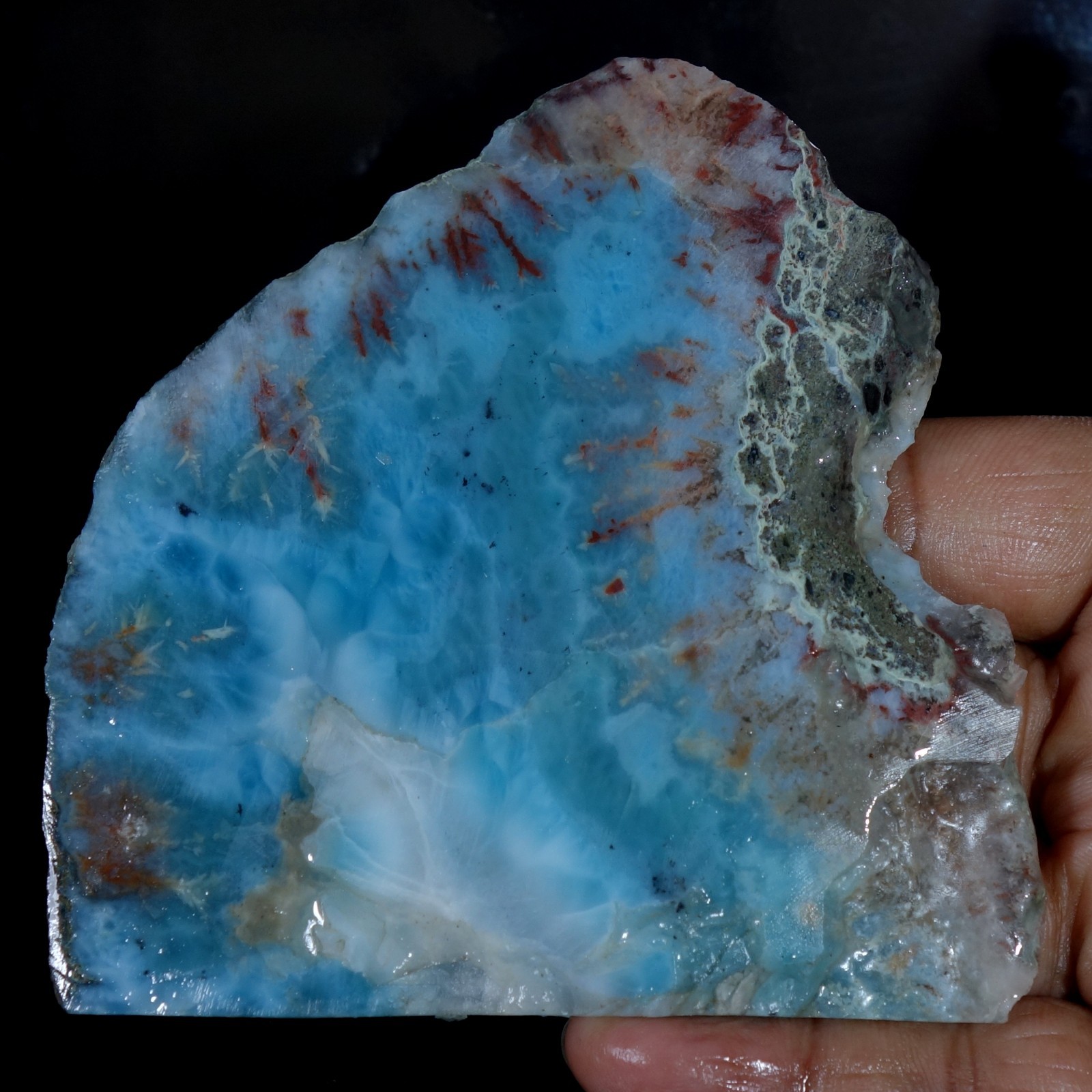 Spiritual Healing Larimar Natural Authentic Slab Rough Blue Gem Stone 481.40 Cts