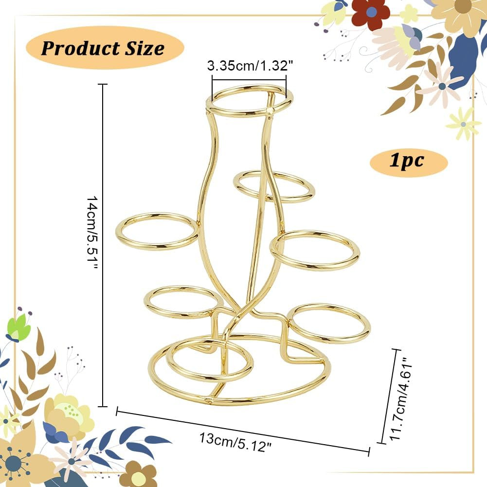 Crystal Ball Holders, 7 Eggs Display Stand Light Gold Iron Multi-Sphere Display