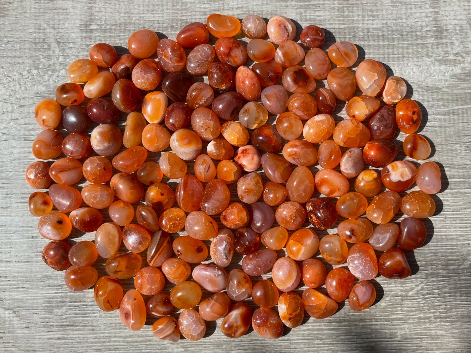 Grade A++ Carnelian Tumbled Stones, 0.5-0.75″ Small Tumbled Carnelian, Bulk Lots