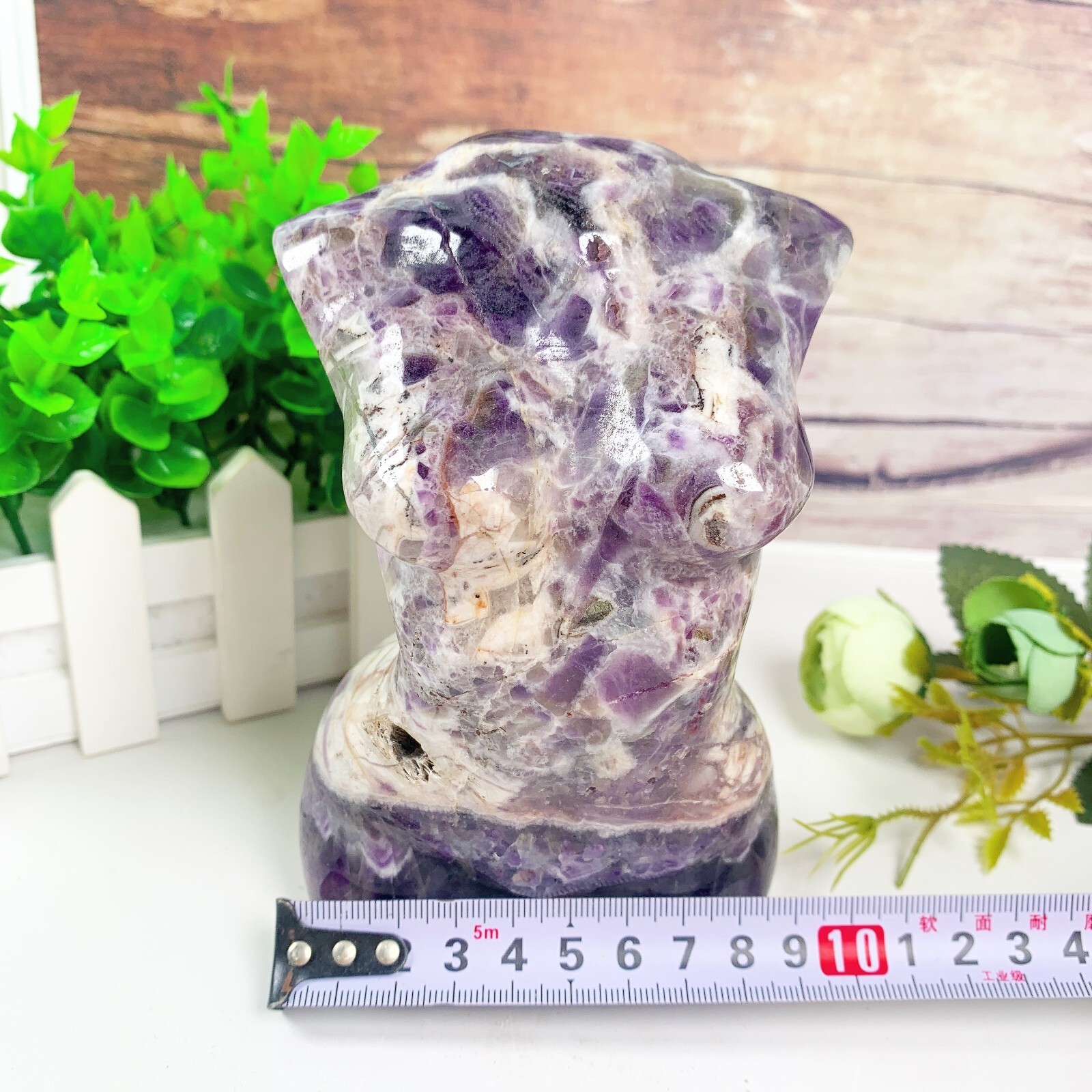 1pc Natural amethyst goddess Crystal woman body carving Home decoration