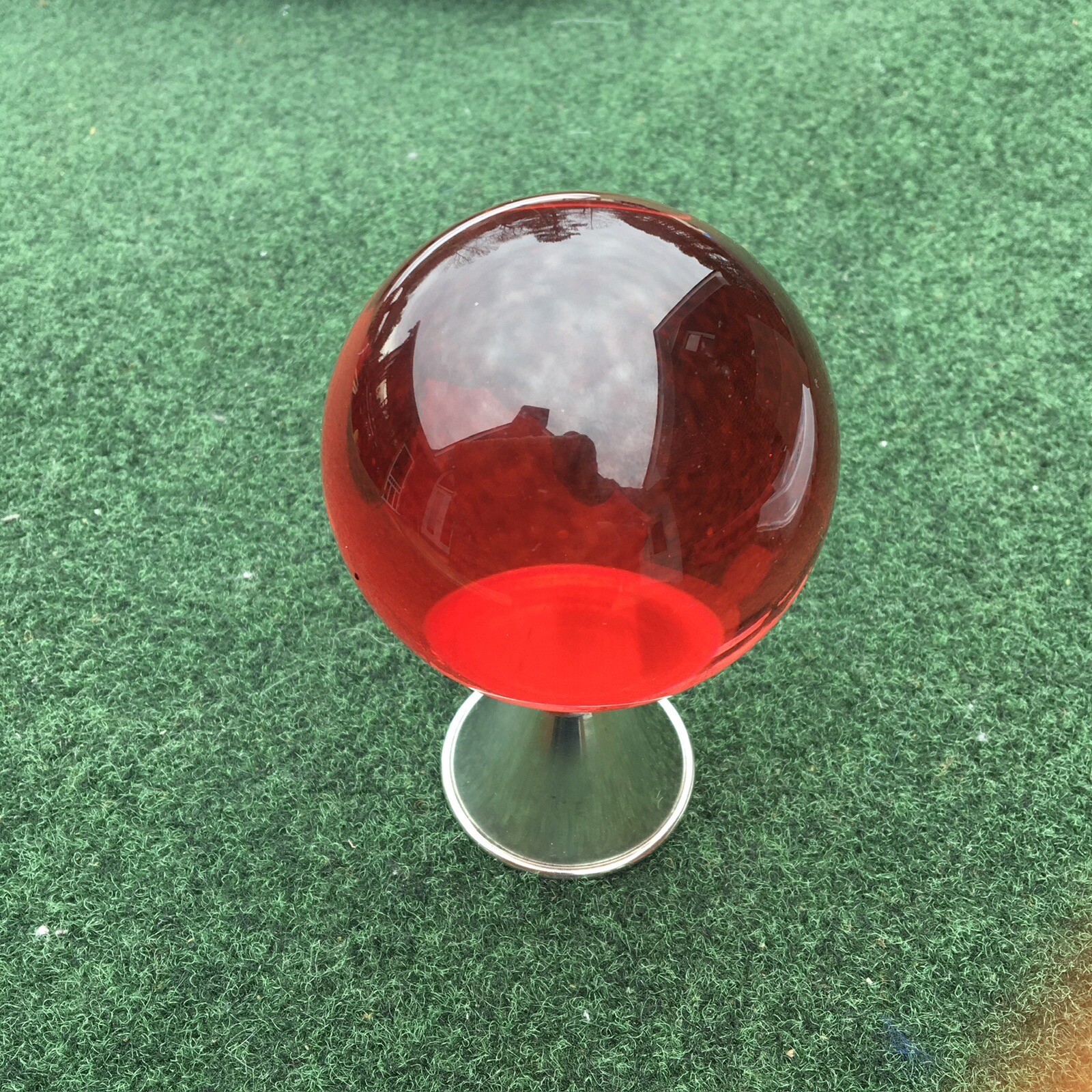 Red Crystal Ball 3″ diameter for Feng Shui, Meditation, Decor, No Stand Included