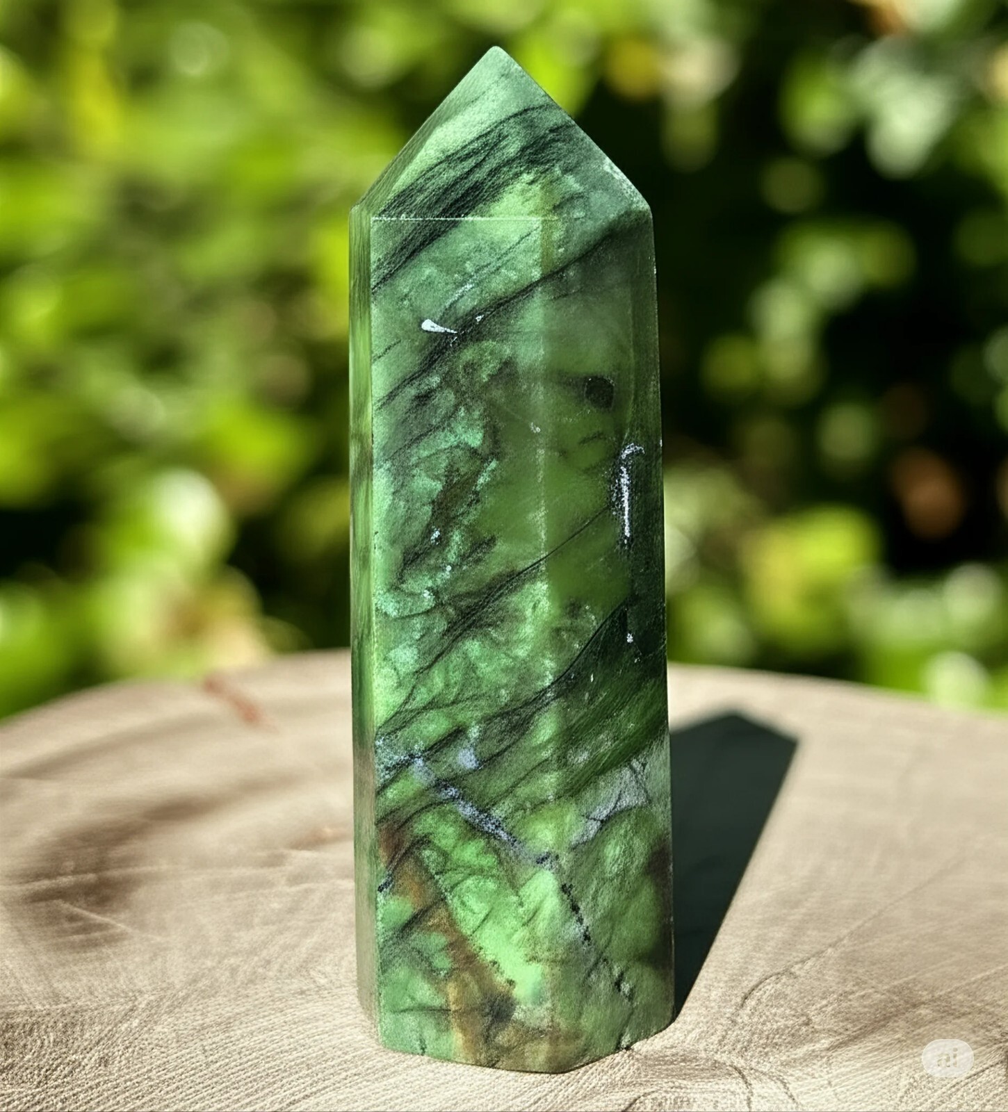 Genuine Nephrite Jade Tower Point Wand Healing Crystal Obelisk Home Decoration