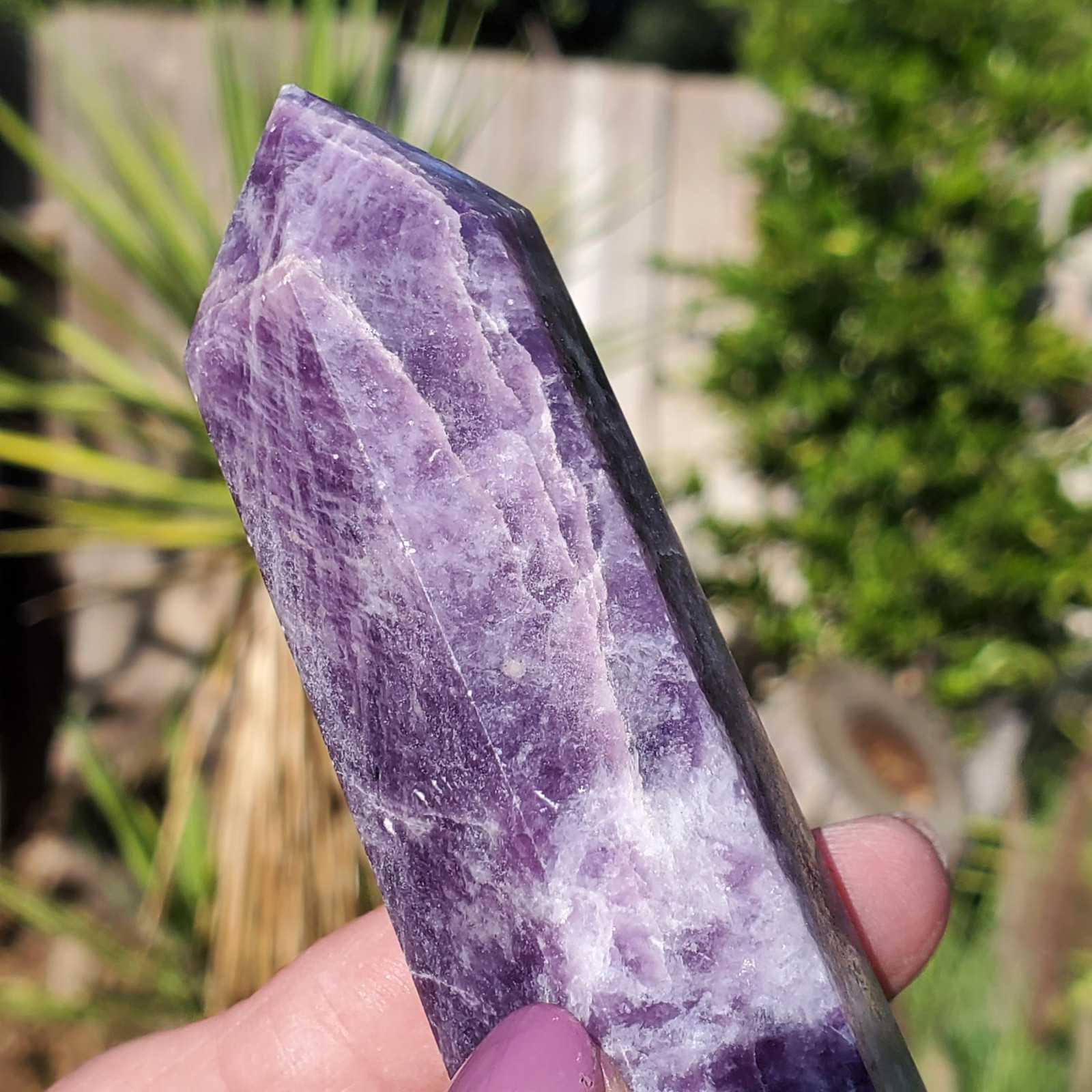Lepidolite Mica Purple Lilac Point Tower 124 grams