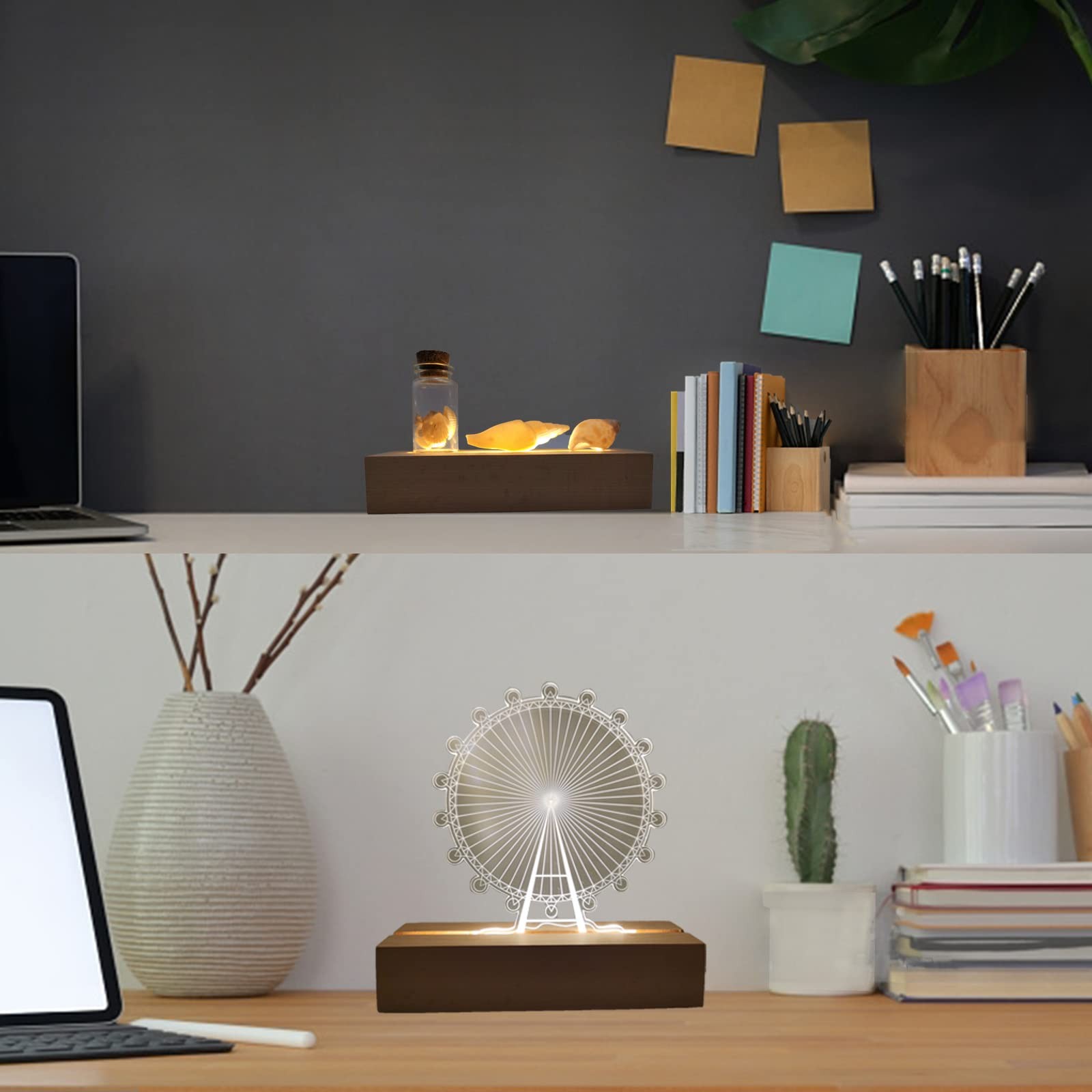 6 inch Rectangle Display Pedestal, Warm Color Rectangle Led Lights Display Ba…