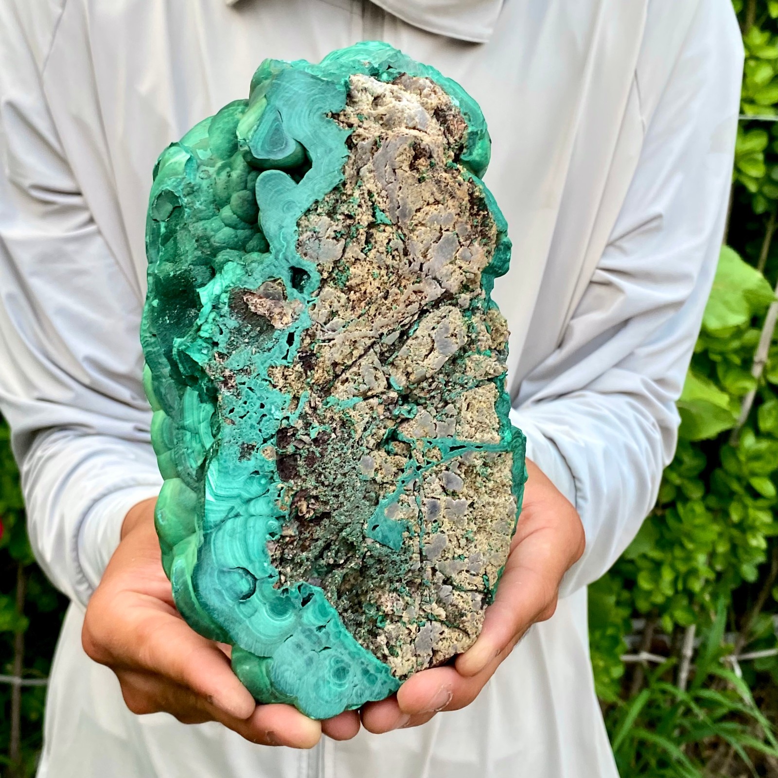4.85LB Natural Green Malachite Crystal chunk Pattern Ore Specimen Quartz Healing