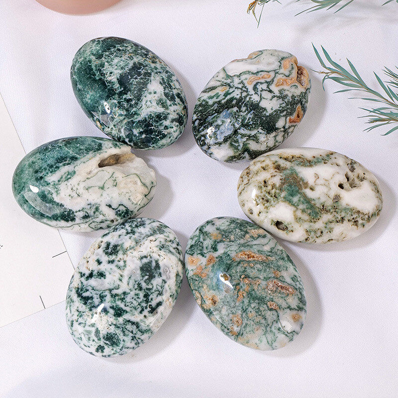Wholesale Lot 1Lb Natural Moss Agate Palm Stone Quartz Crystal Healing Random