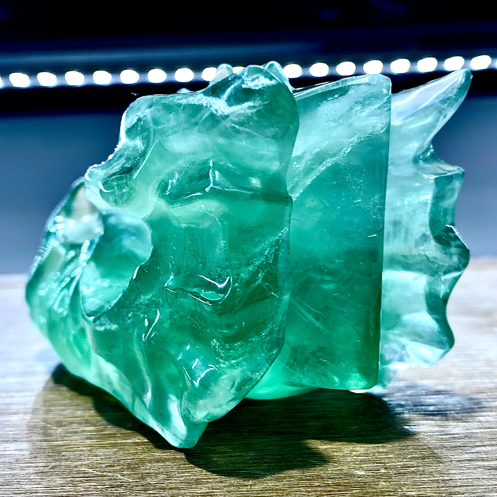 355G Natural fluorite quartz products, hand carved and polished spiritual orname
