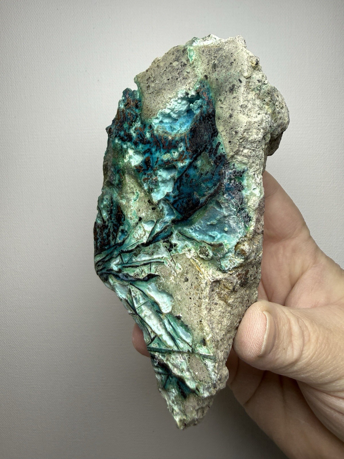 6” Polished Native Copper in Chrysocolla — Display Specimen (Indonesia)