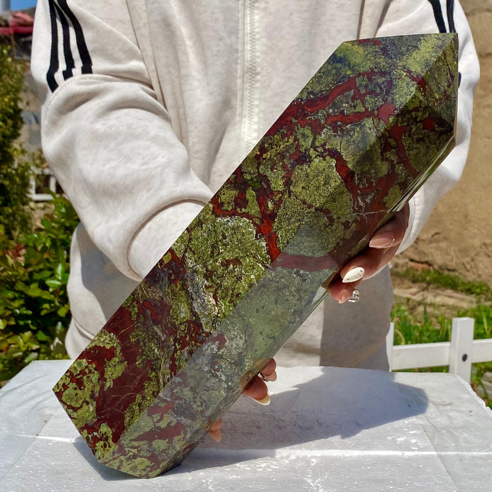 11.9LB Natural Dragon Blood Column Obelisk Crystal Column Wand Point Healin