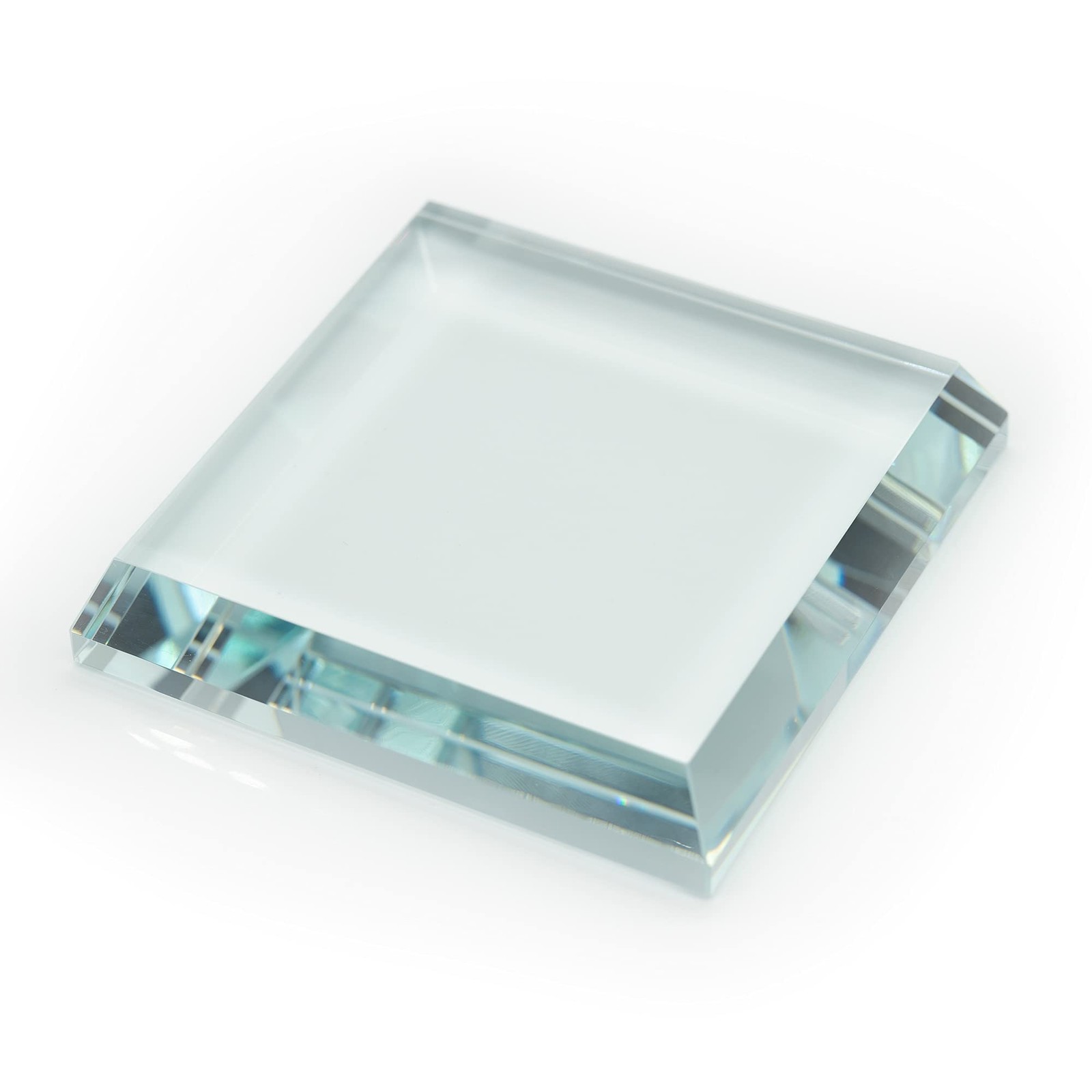 Clear Crystal Glass Square Display Base Display Stand for Collectibles (3.93i…