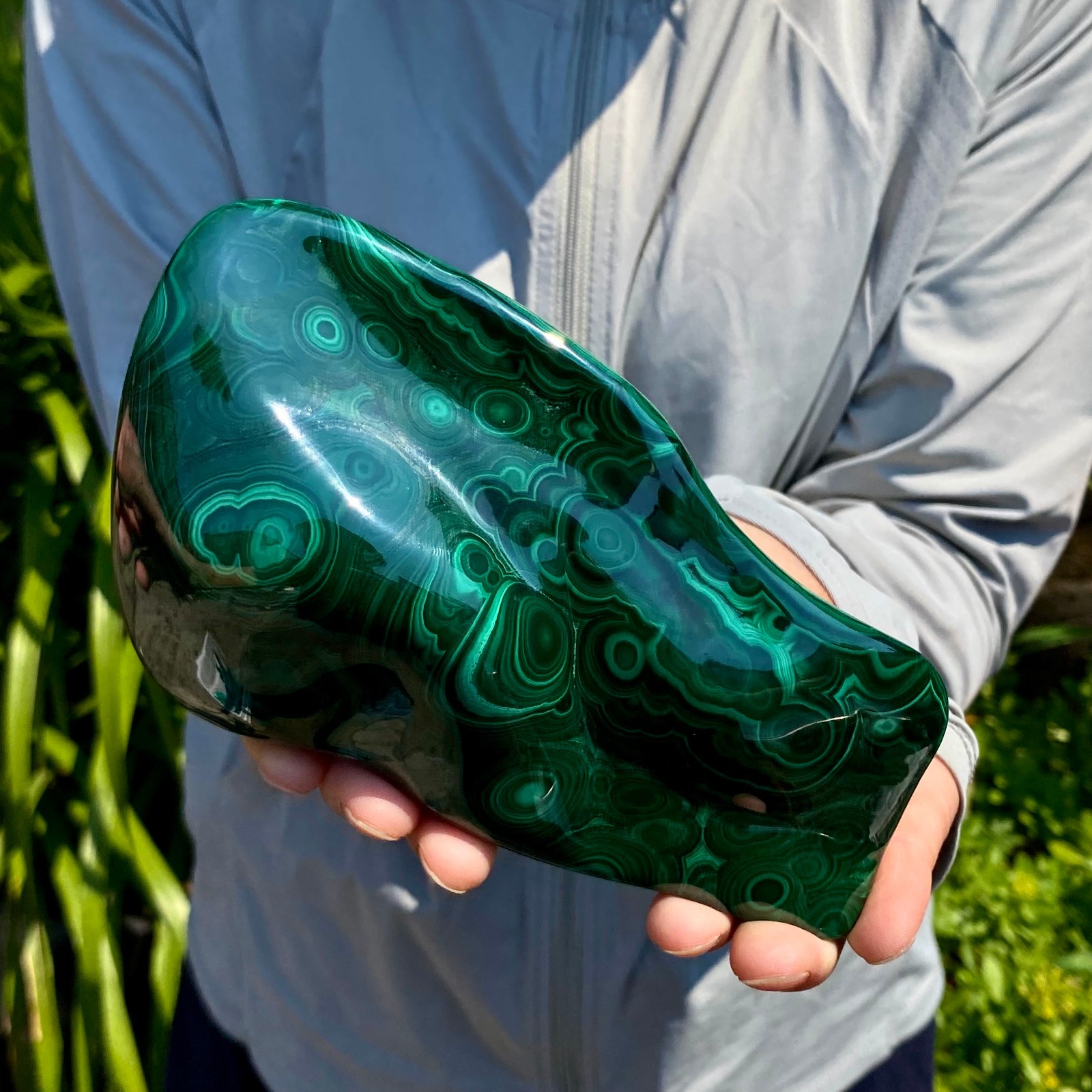 1.76LB Natural Polished Malachite Mineral freeform specimen Reiki Stone
