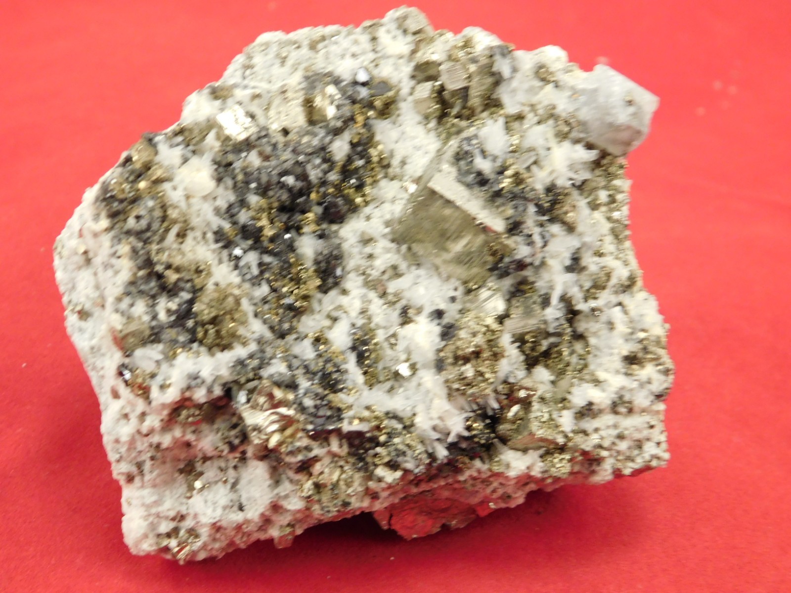 Larger! PYRITE Crystal CUBE Cluster with Druzy Quartz From Peru 314gr