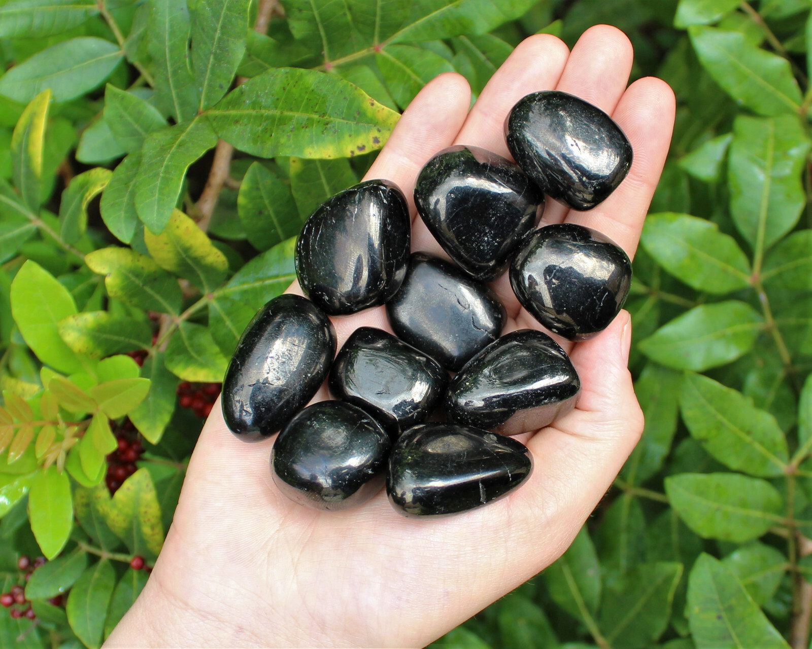 3 x Jet Tumbled Stone (Crystal Healing Reiki Metaphysical Gemstone)