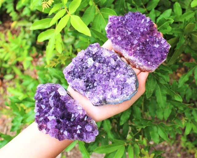 80-100g Raw Amethyst Crystal Quartz Cluster Specimens Healing Reiki Ornaments