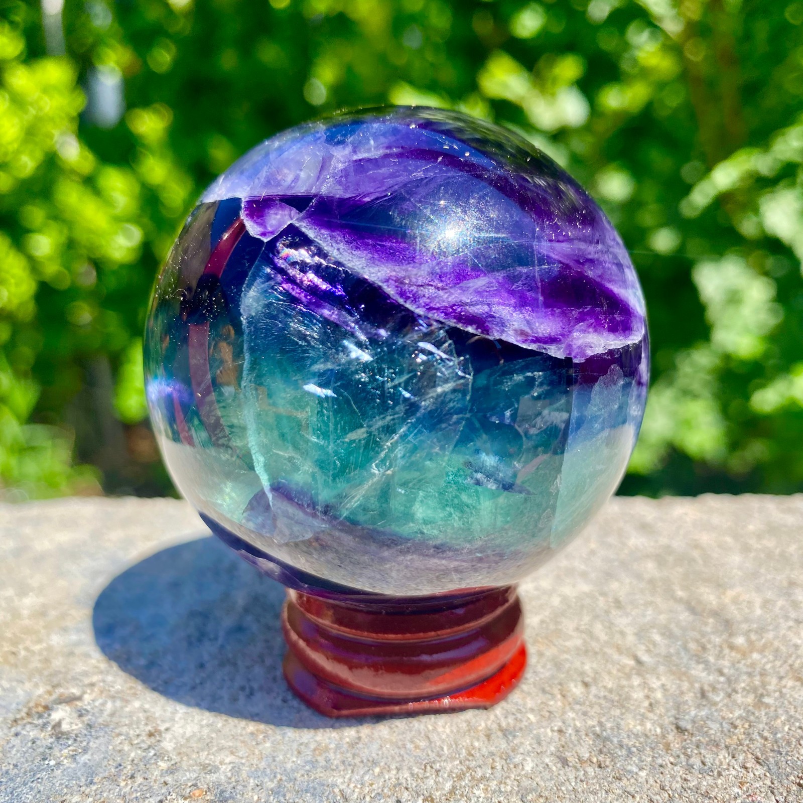 304G natural Green fluorite ball quartz crystal Sphere Reiki energy healing