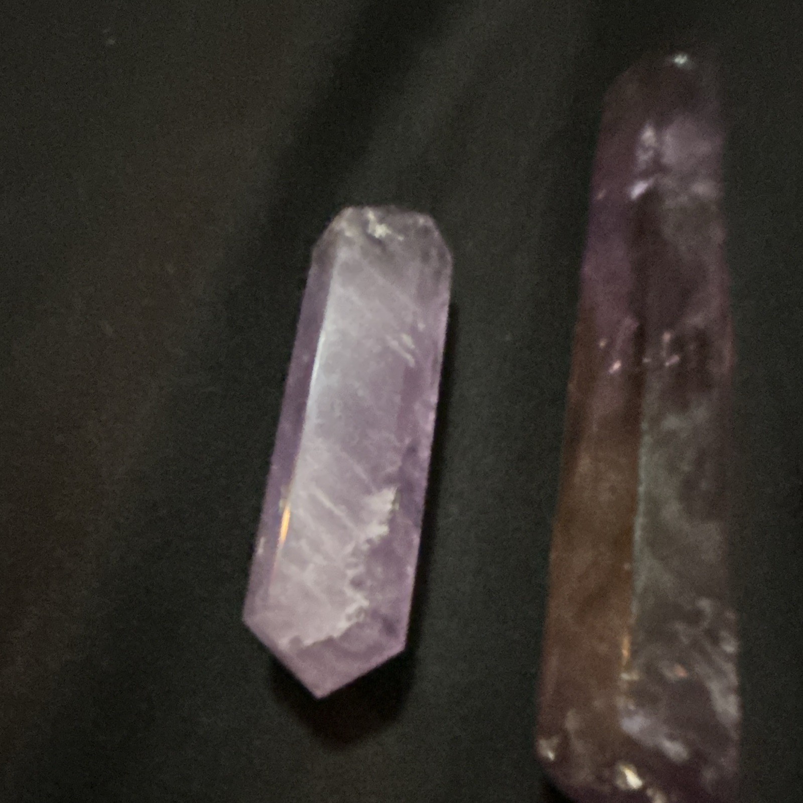 Mixed Lot of 5 Crystal Point Towers/Points, Purple & Clear/White, Point Shape