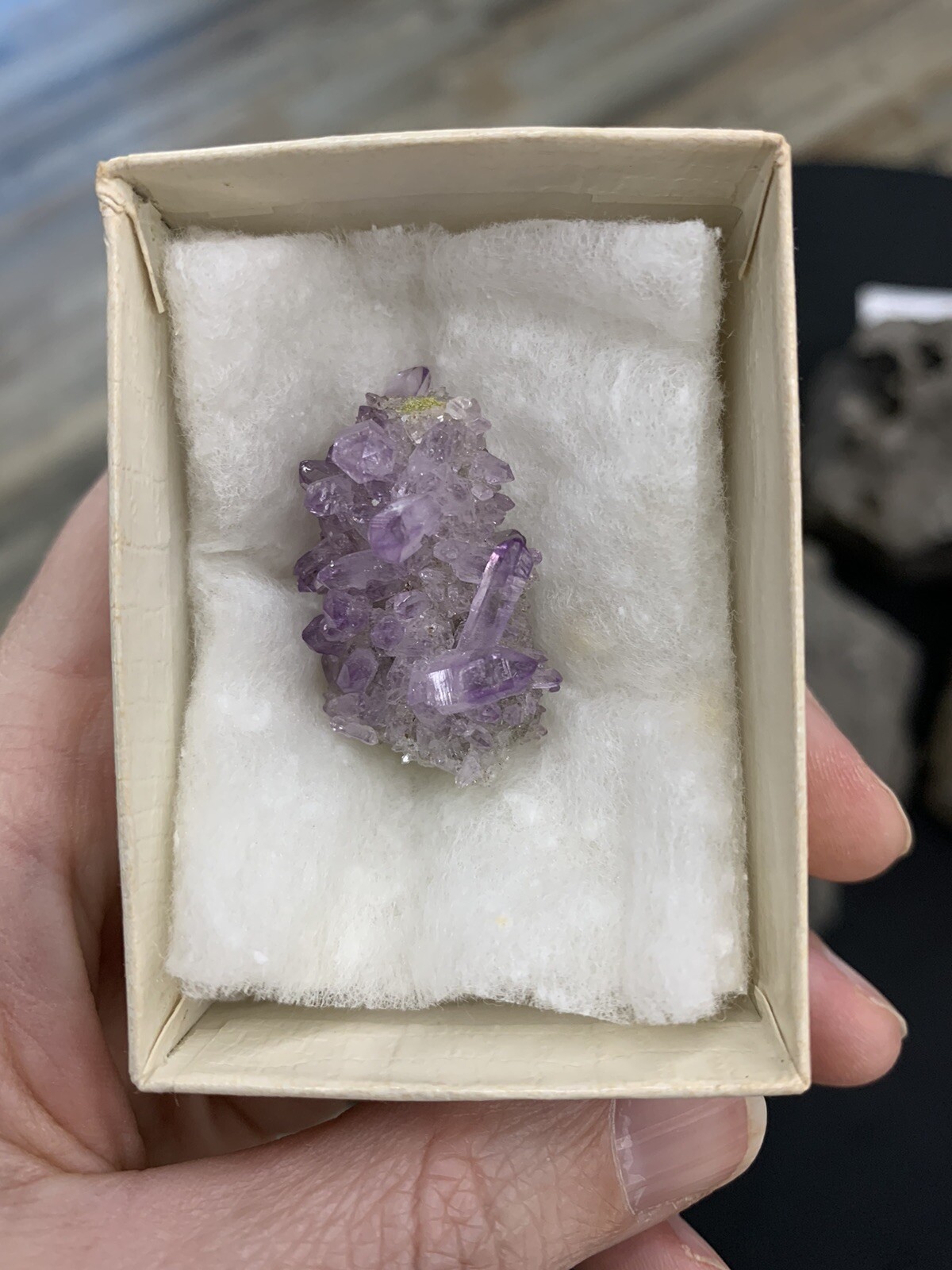 Vintage Mini Purple Lilac Amethyst Crystal Cluster, Veracruz Mexico
