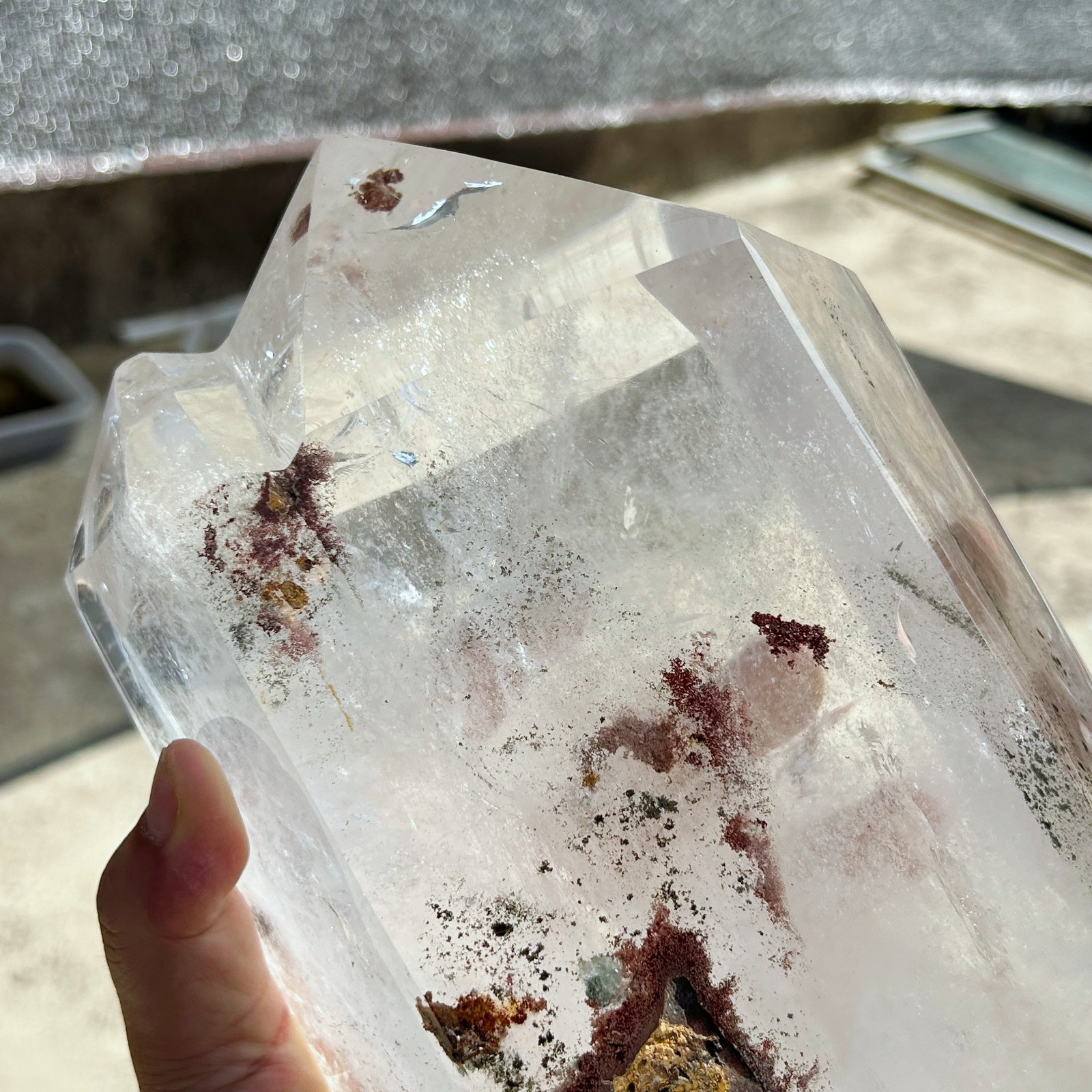 16.1LB Natural Clear Quartz With Phantom Crystal Double Point Healing A210