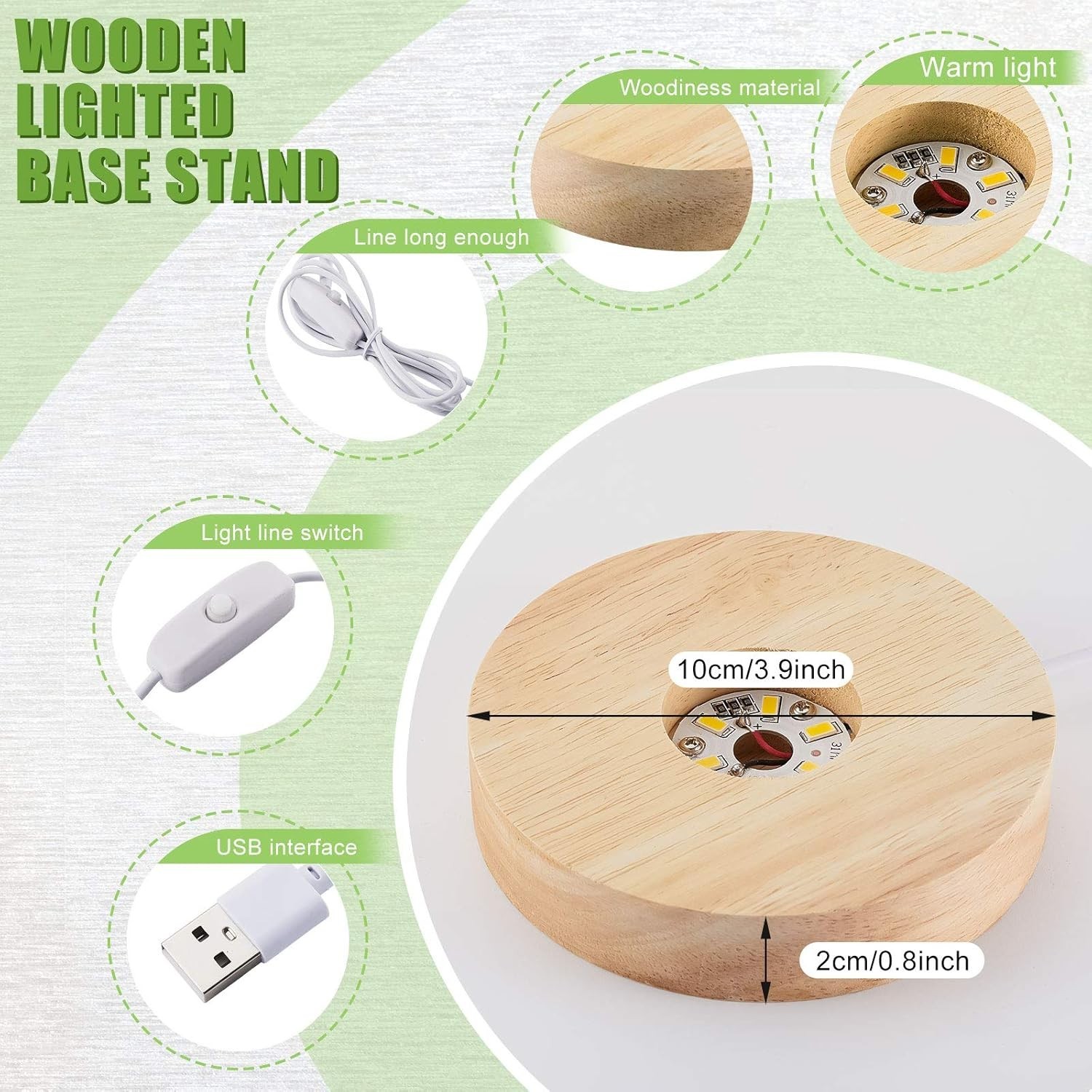 Elegant Wooden LED Display Stands with 6 Lights – Art Showpieces Shine Bright