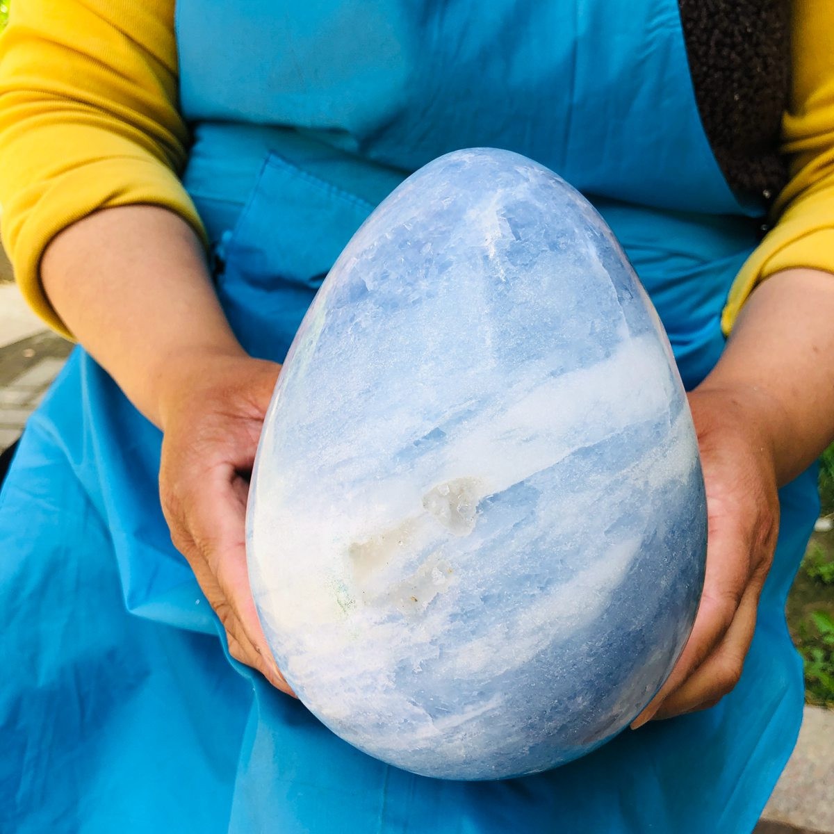 8.2LB Natural Beautiful Blue Crystal Egg Crystal Mineral Specimen Healing 4767